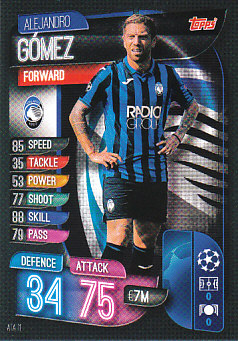 Alejandro Gomez Atalanta BC 2019/20 Topps Match Attax CL #ATA11